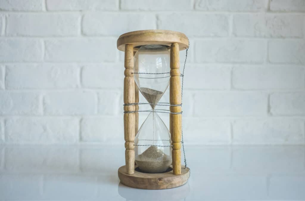 Egg timer showing how time slips away
